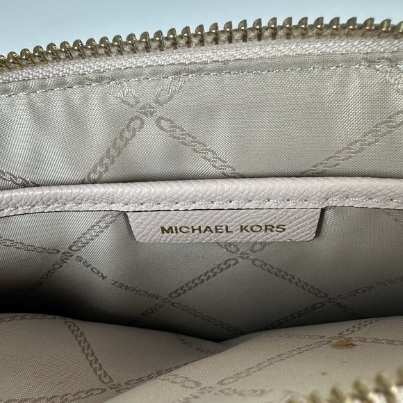 Michael Kors Large Blush Pink Crossgrain Leather Double Zip Crossbody Bag - Picture 11 of 16